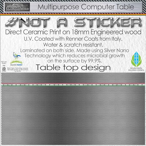 Image of Xtreme PRO Direct Theme Printed Computer Desk for Gaming, Work & Study. Large for PC, Dual Monitors, iMac, and Laptops. Metal & Engineered Wood. Black Stand Desk. 4 Feet-XPB4 (XPB4-ITALIAN Grid)