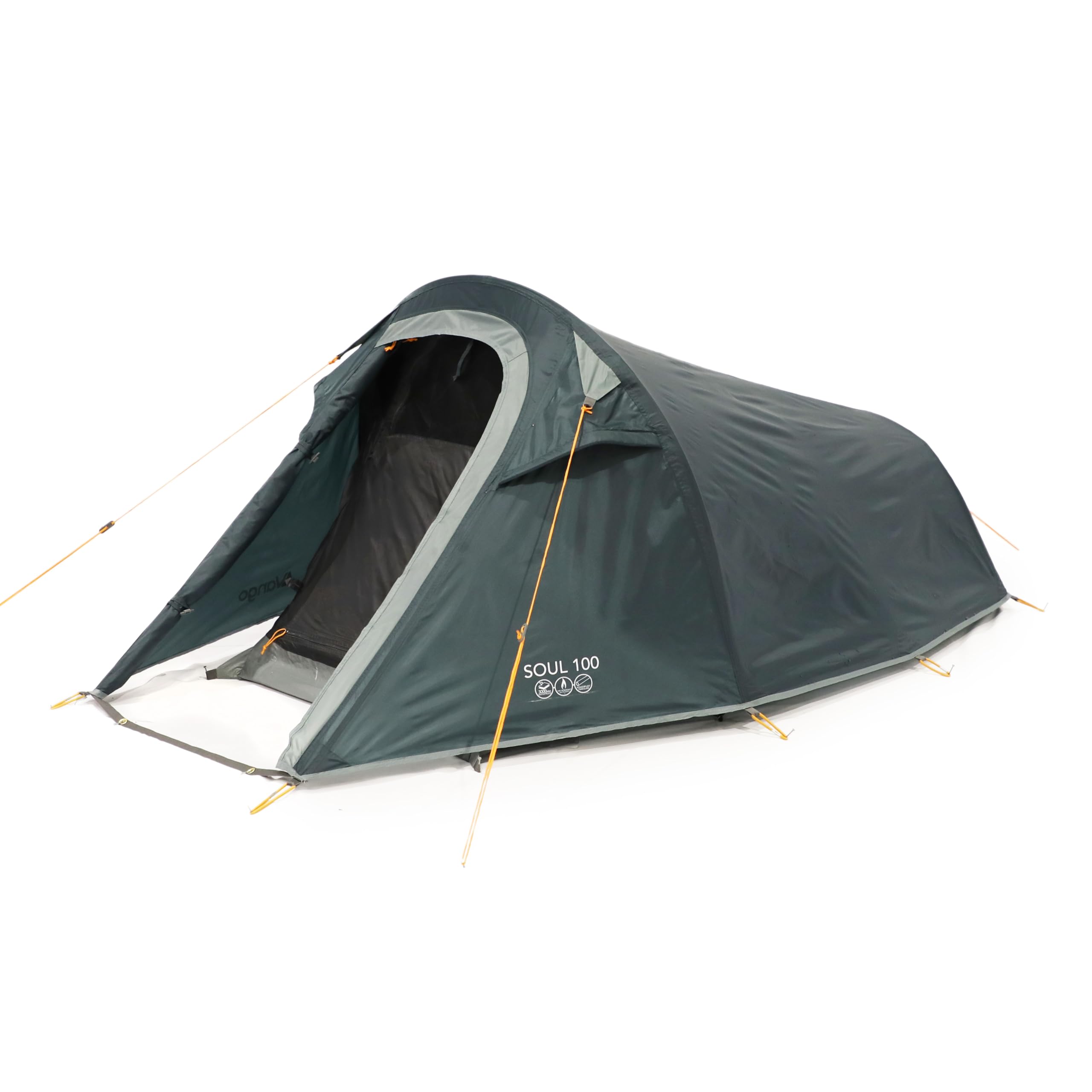 Vango Soul Tent with Darkened Bedroom, Compact, Lightweight, Tunnel, Easy to Pitch, Backpacking, Festivals, Wild Camping, Hiking, 3000mm HH (Deep Blue, 100 (1 Person))