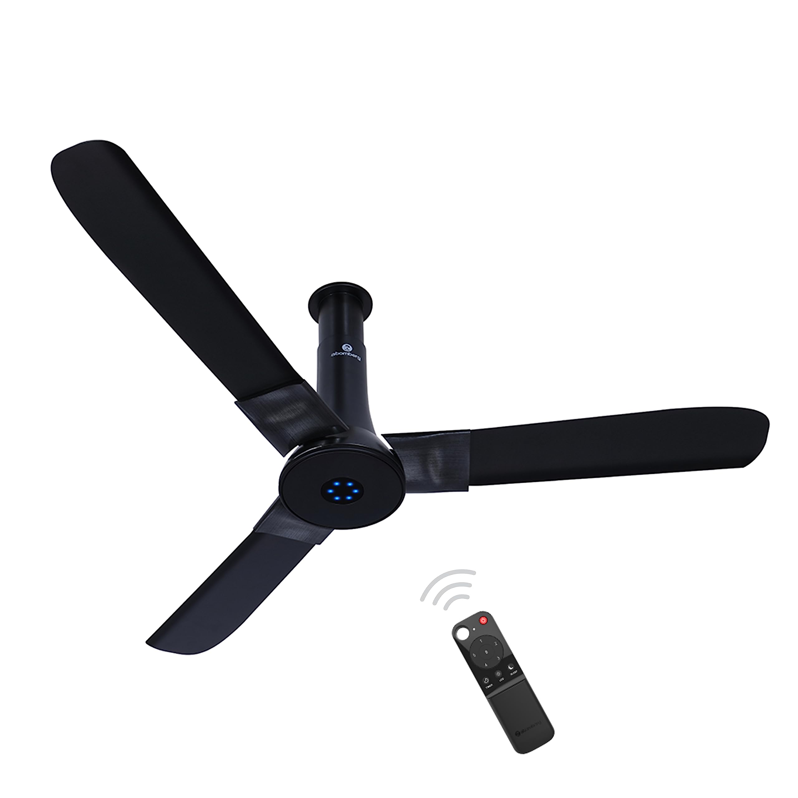 atomberg Studio+ 1200mm BLDC Ceiling Fan with Remote Control | BEE 5 star Rated Energy Efficient Ceiling Fan | High Air Delivery with LED Indicators | 3 Year Warranty (Onyx Black)