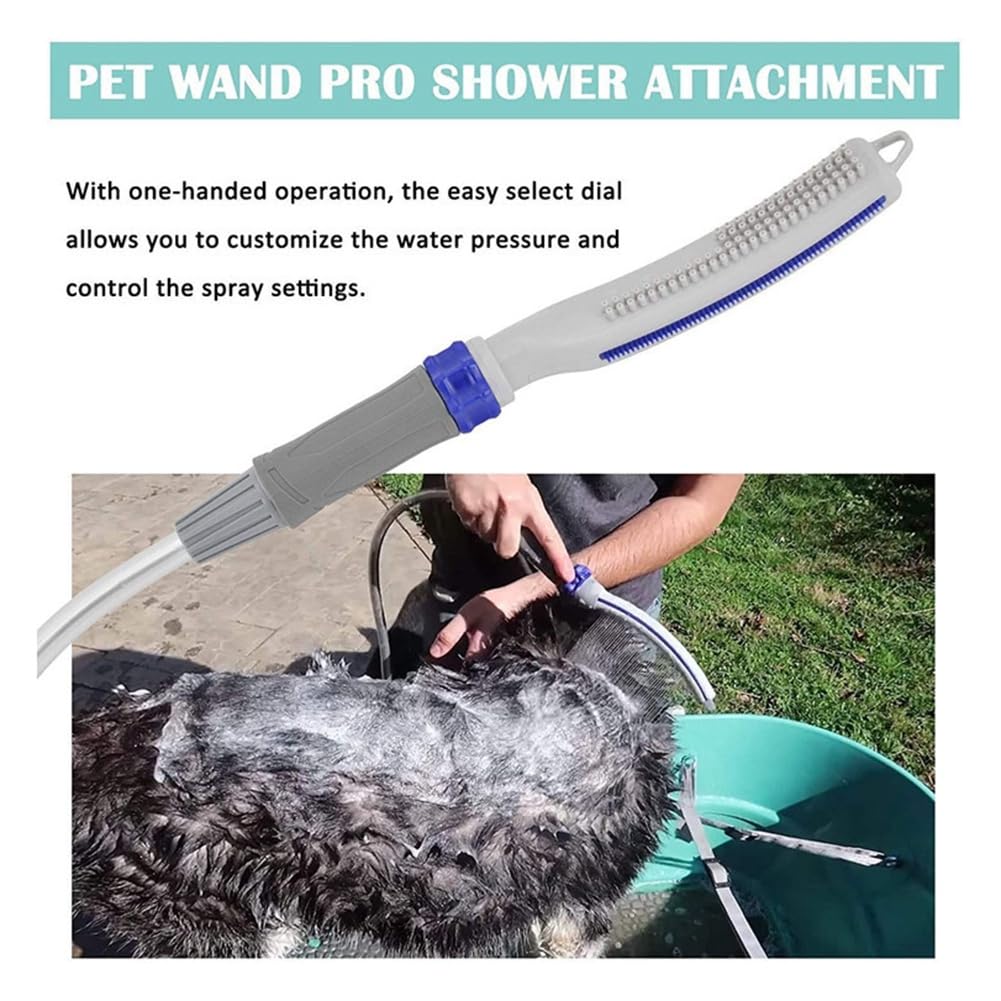Cabezal Ducha para Perros, Accesorio Ducha para Mascotas, Rociador Baño para Mascotas, Rociador Lavado para Perros para Interiores y Exteriores, Incluye Manguera Flexible 8 Pies