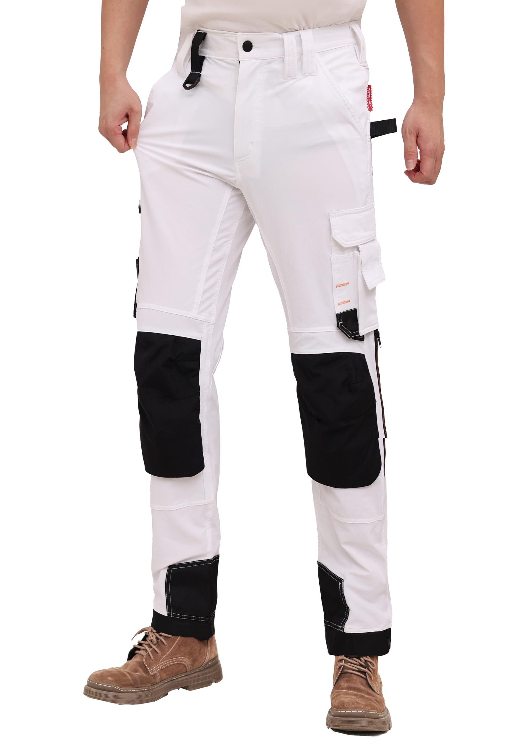 WORK IDEA Herren Slim-Fit Stretch Arbeitshose: Kritische Stoffbereiche aus Cordura – strapazierfähige Eleganz für vielfältige Arbeitsanforderungen.