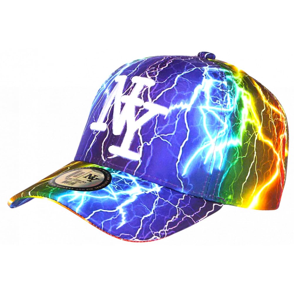 Hip Hop Honour Casquette Enfant Multicolore Eclairs Originale Eklyr NY Baseball 7 a 12 Ans