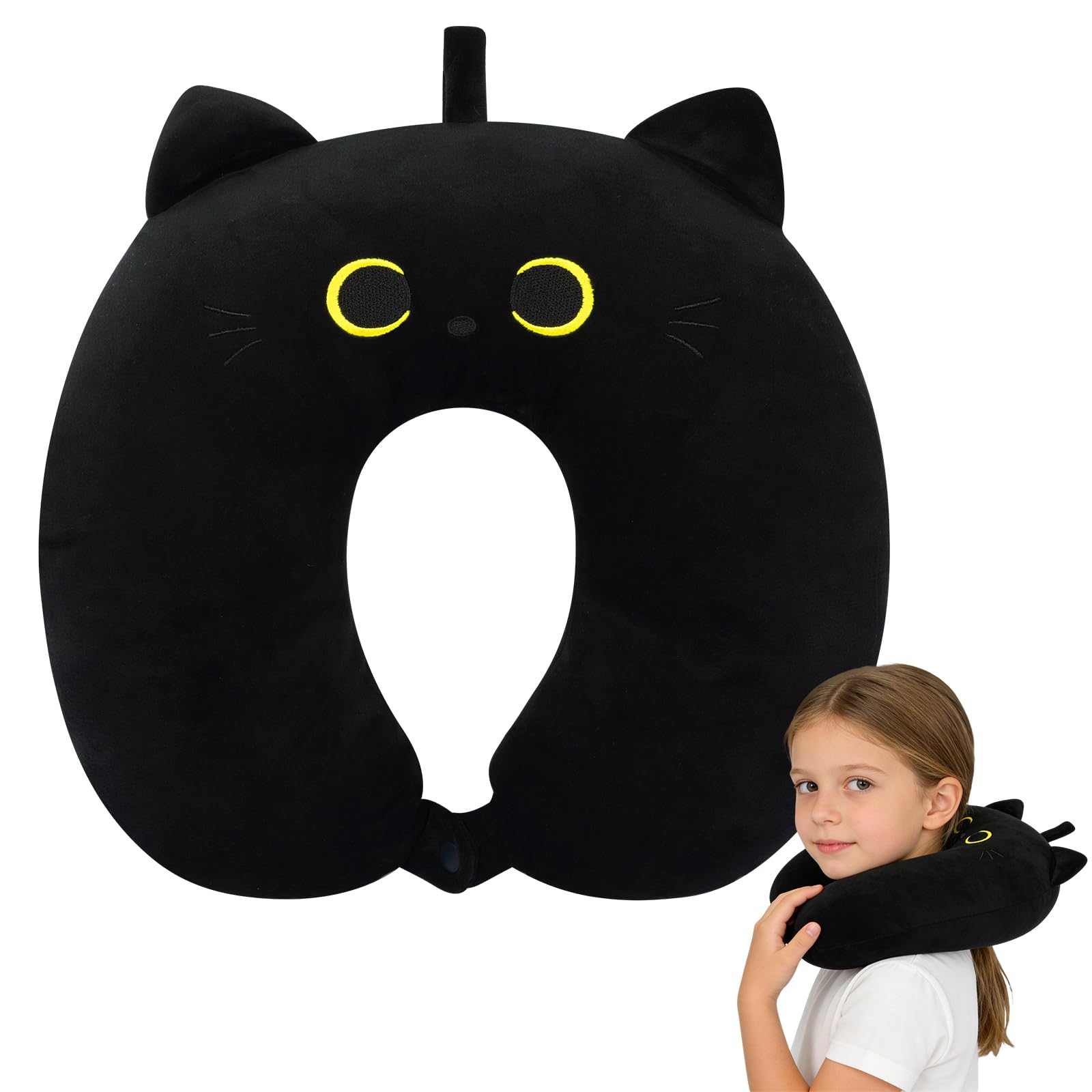 Amazon.com: JEROKUMI Kids Travel Pillow, Black Cat Travel Neck