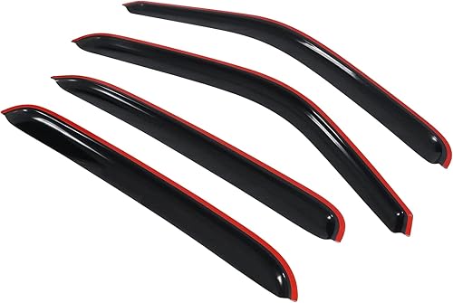 Miniatura 4 de IKON MOTORSPORTS - Visera de ventana compatible con Chevy Silverado GMC Sierra Crew Cab 2001-2006, estilo delgado, acrílico, teñido de humo, 4