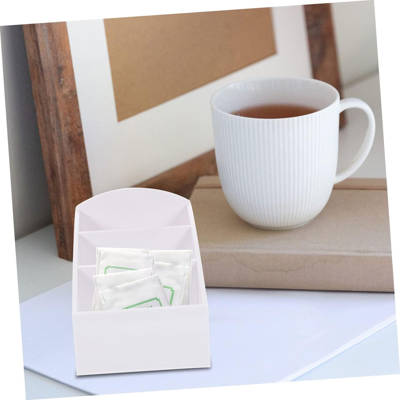 Zerodeko 2Pcs Coffee Organizer for Sugar and Tea Bags Desktop Storage Holder for Coffee Station Decor Condiment Tray for Kitchen and Office Use