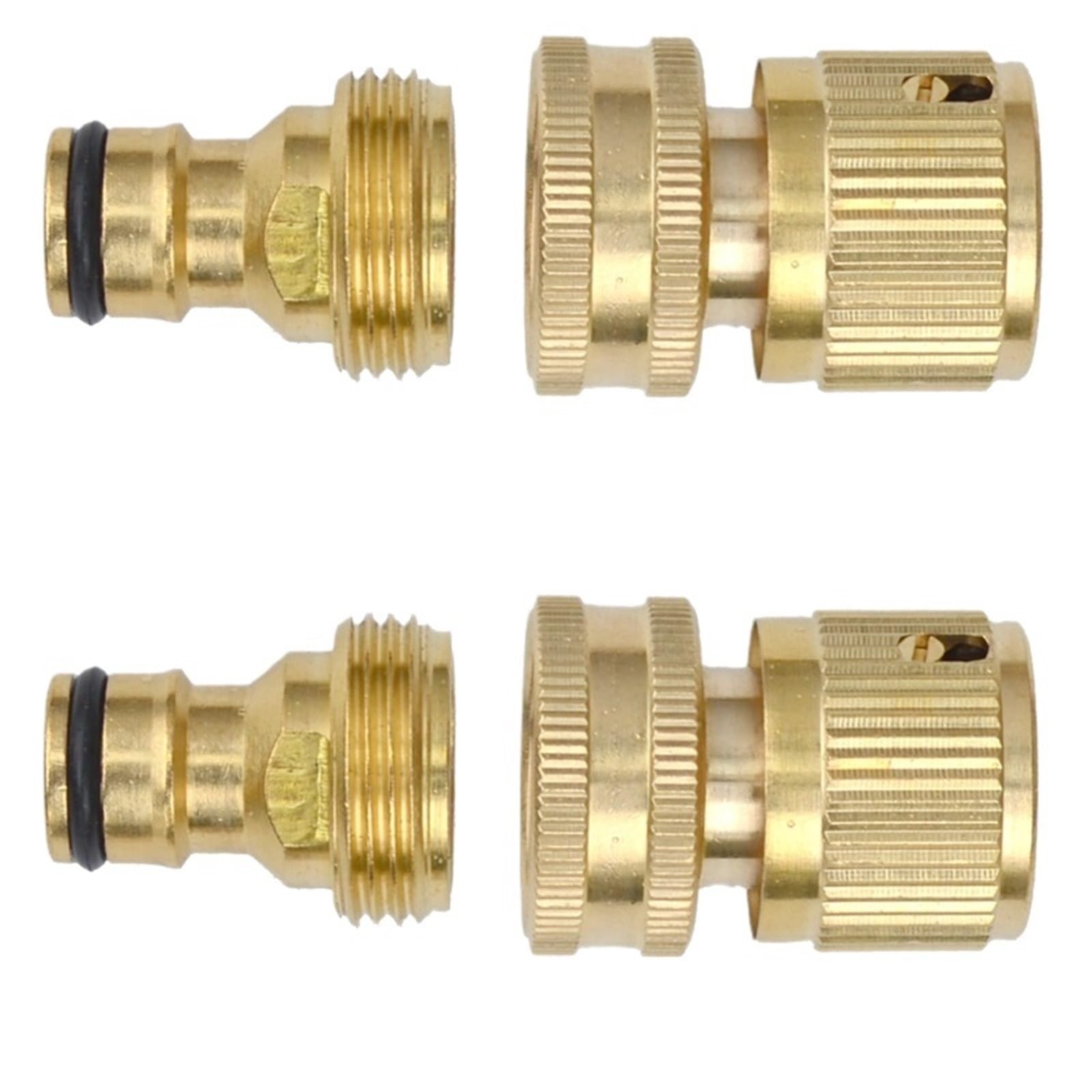 Divisor de manguera agua for jardín, conector, latón resistente, 3/4 '', 1-2-4 vías, hexagonal, con válvulas cierre agarre(4 Way Usa)