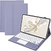 Funda con teclado para Honor Pad 9 12.1 pulgadas 2024, teclado inalámbrico Bluetooth desmontable con panel táctil y funda de soporte de PU delgada, HEY2-W09, púrpura 1