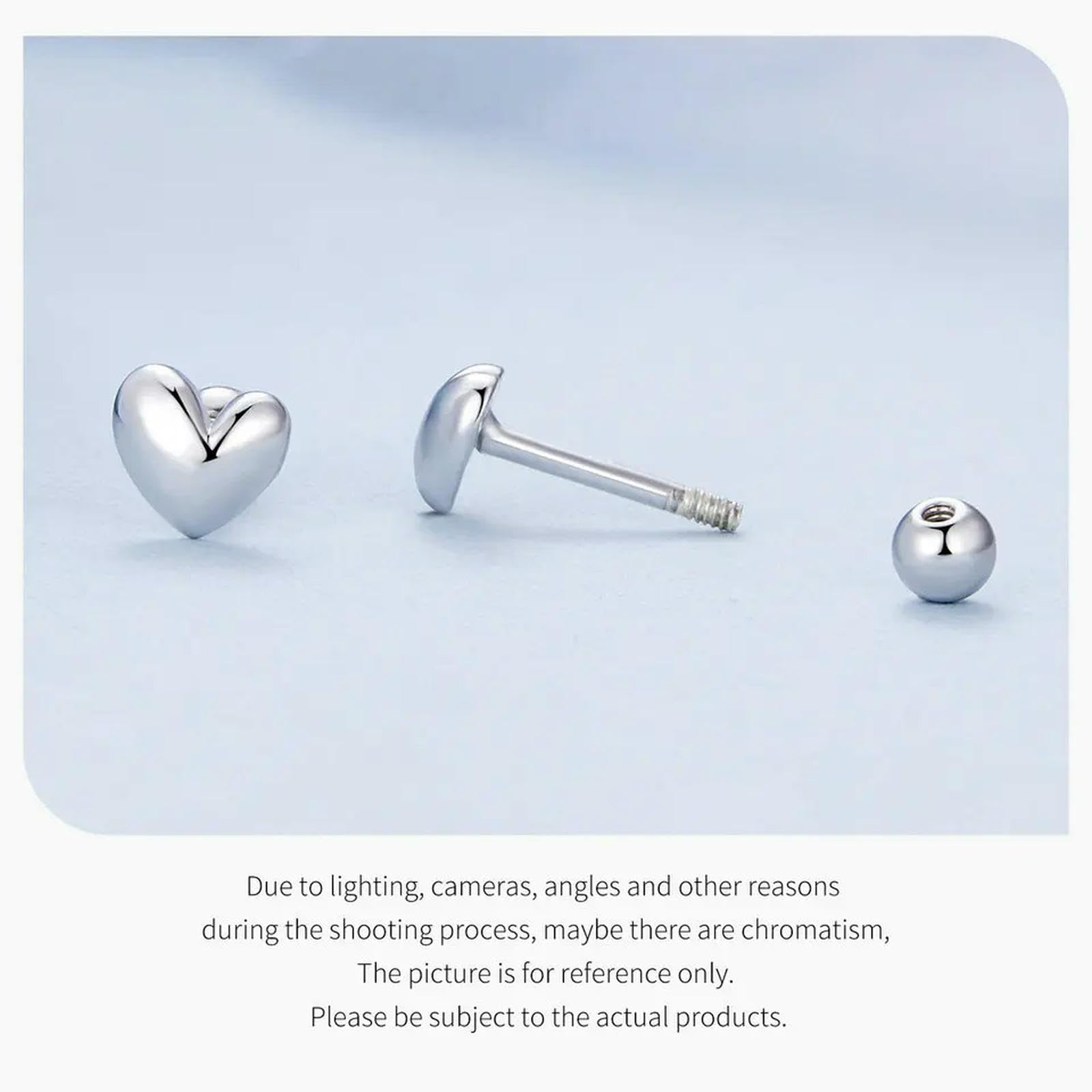 WZGWDC 925 Sterling Silber Herz Ohrstecker Ohrringe für Frauen süßer feiner Schmuck Geschenk