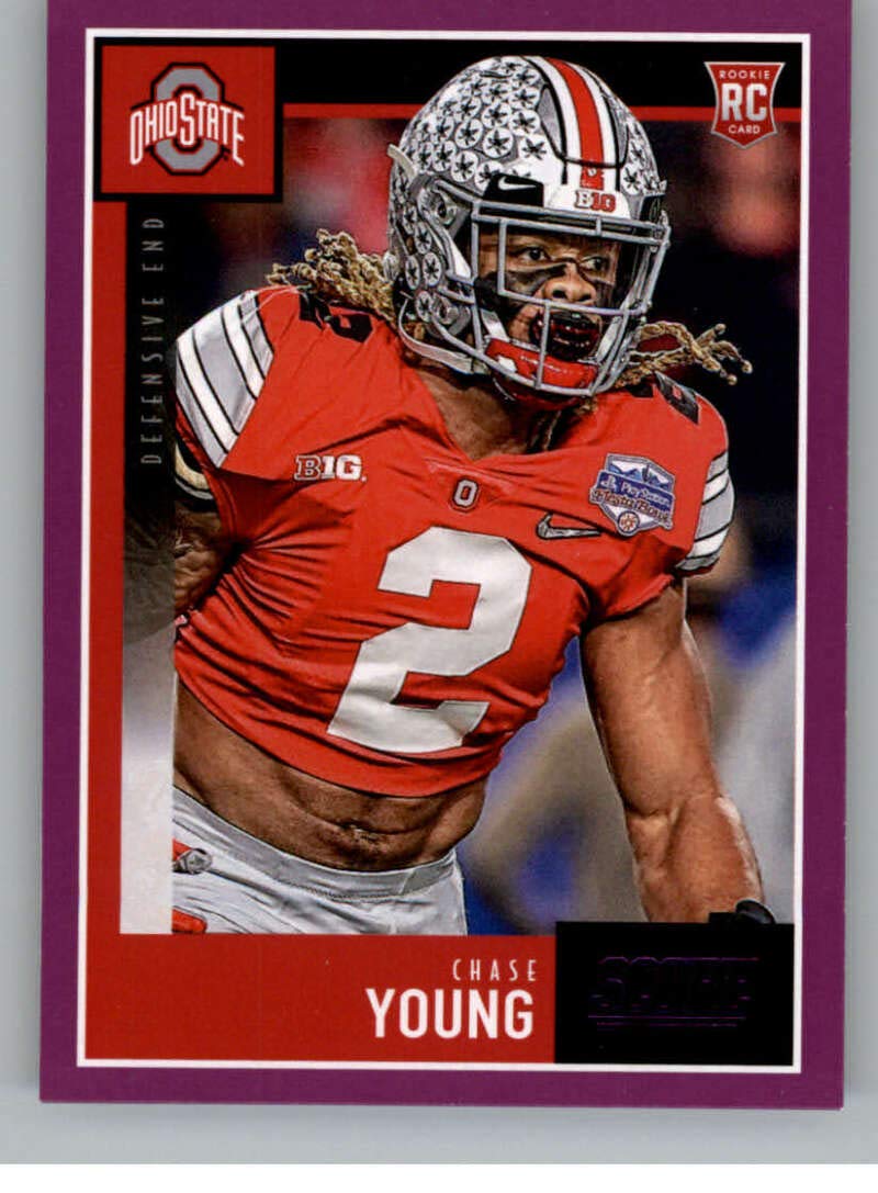 Amazon.com: 2020 Score Football Purple #338 Chase Young RC Rookie Ohio  State Buckeyes Official NFL Trading Card Made by Panini America : Sports &  Outdoors