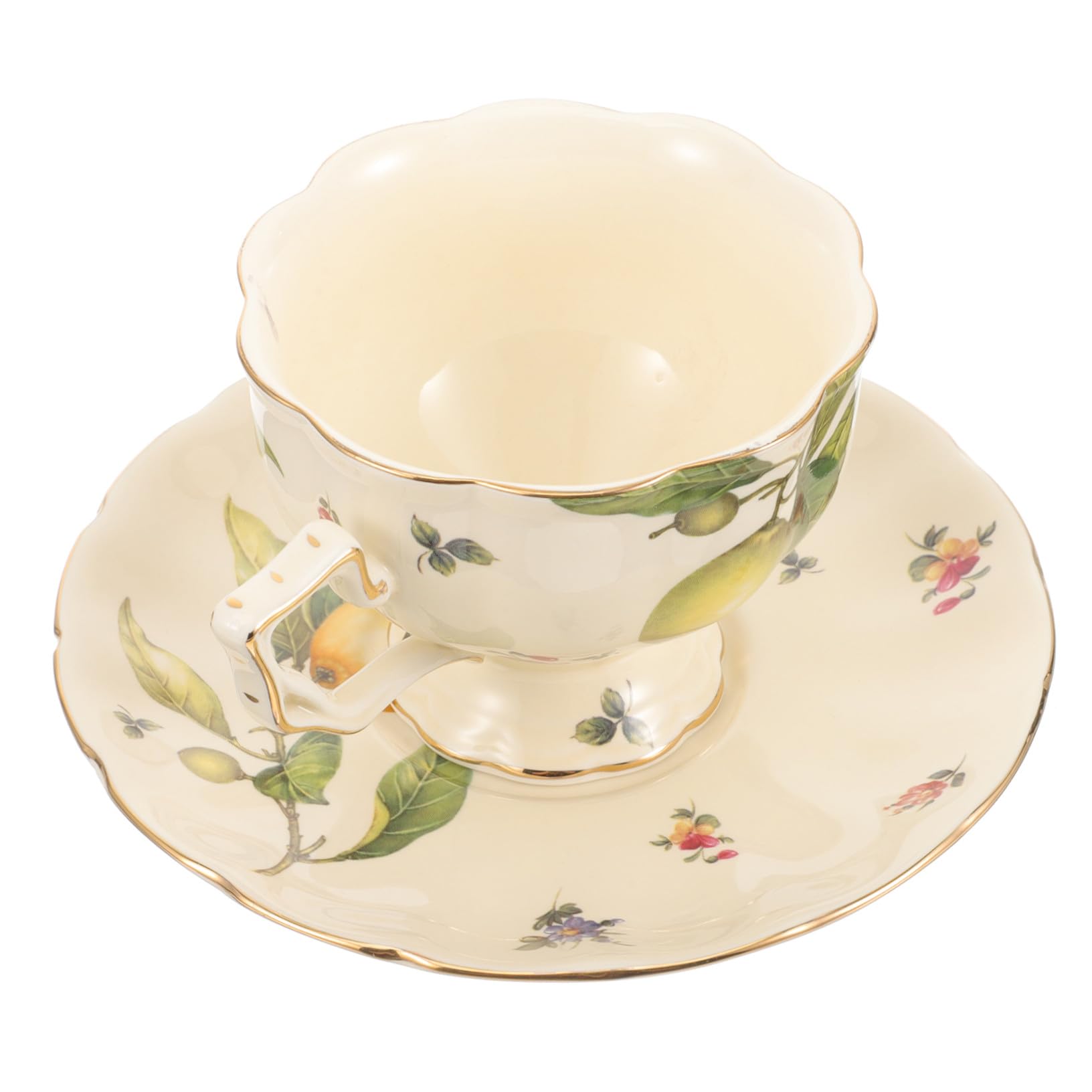 Vintage Cappuccino Tasse mit Untertasse, Keramik, 1 Satz für Zuhause