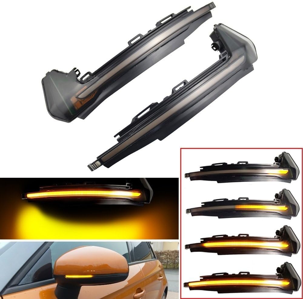 Turn Signal Light 2 Piece Car LED Turn Signal Light for A1 8X for 2011-2017 Flowing Rearview Mirror Indicator Sequential Blinker Lamp Dynamic Turn Signal Light