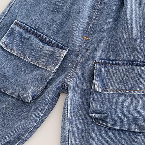 Boys Athletic Outfits Toddler Kids Color Block Crewneck Long Sleeve Sweatshirt + Elastic Waist Joggers Jeans with Pockets3