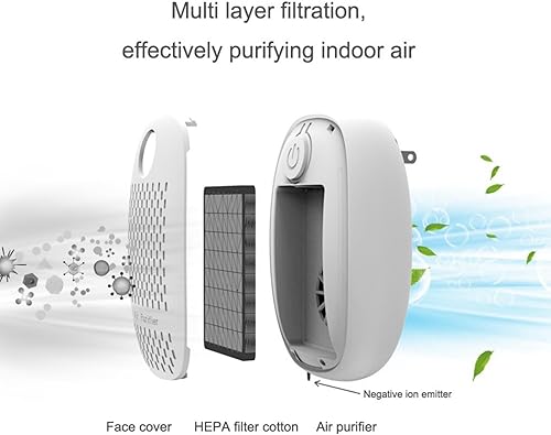 Miniatura 3 de Purificador de aire enchufable, filtro HEPA ionizador de aire personal, mini purificador de aire portátil para el hogar y más adecuado para