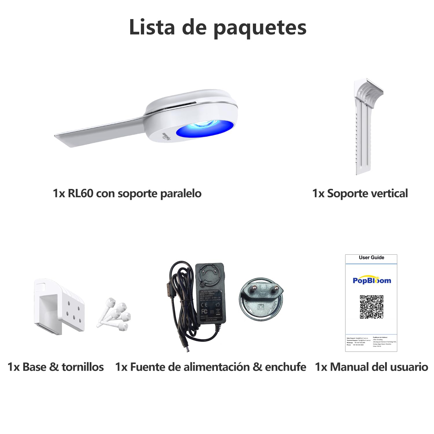 PopBloom RL60 Luz de acuario Wifi espectro completo Acuario Marino Luz Led Para 50x50cm Acuarios Tanque de Arrecife