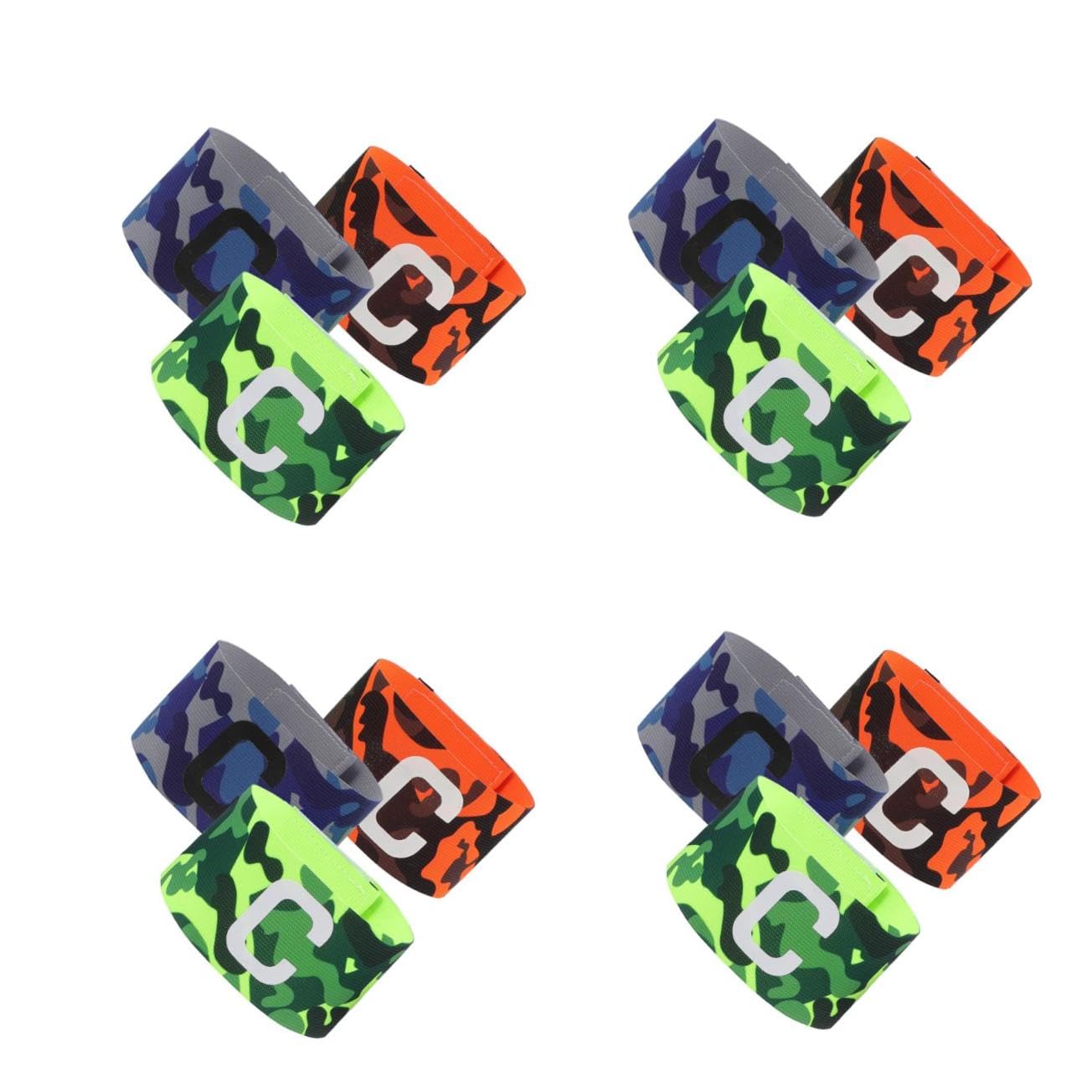 INOOMP 12pezzi Fasce per Regolabili Accessori Calcio per Partite Armbands Comodi Camouflage e Arancione Perfetti per Adulti