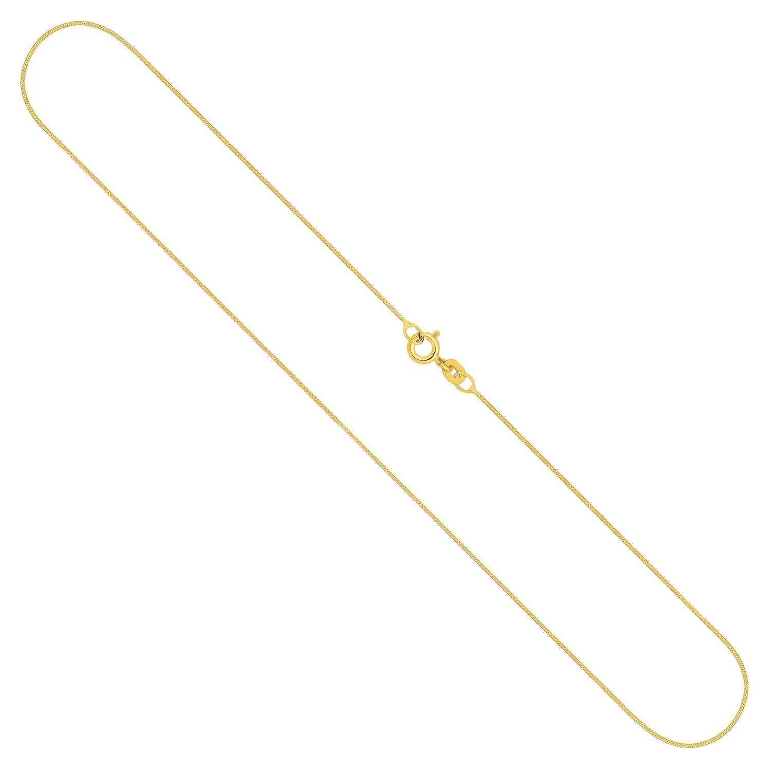 EDELIND Sehr feine Goldkette Damen 0,7 mm Schlangenkette diamantiert 333, 375 oder 585 aus Gelbgold, Echt Gold mit Schmuck Geschenkbox, Made in Germany