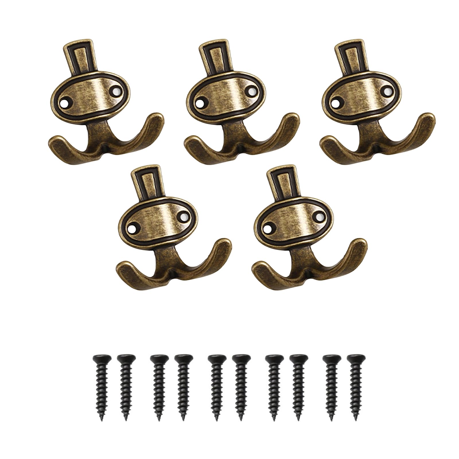 Shurhome 5 Pieces Versatile Alloy Hooks Unique Design Space Saving Wall Hangers for Hanging Jackets Bags and Household Essential Contemporary Wall Hooks