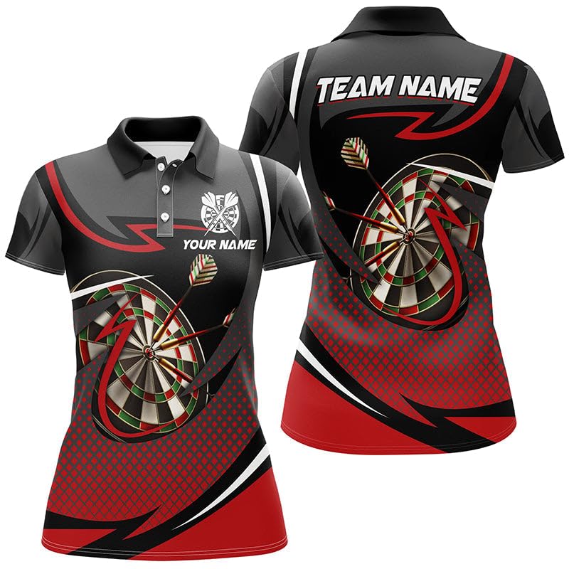 Personalisierte Dartscheibe 3D Bedruckte Dart-Shirts für Herren & Damen Individuelle Dart-Team-Trikots Kleidung | Rot T1821