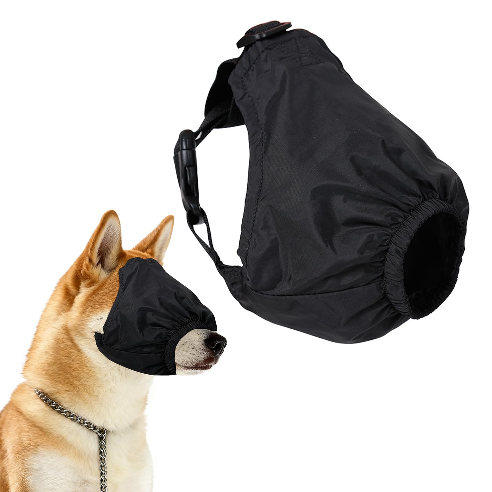 Boxili Calming Cap Eye Mask for Dog, Nylon Pet Dog Muzzle for Grooming Anti Car Sickness (M)