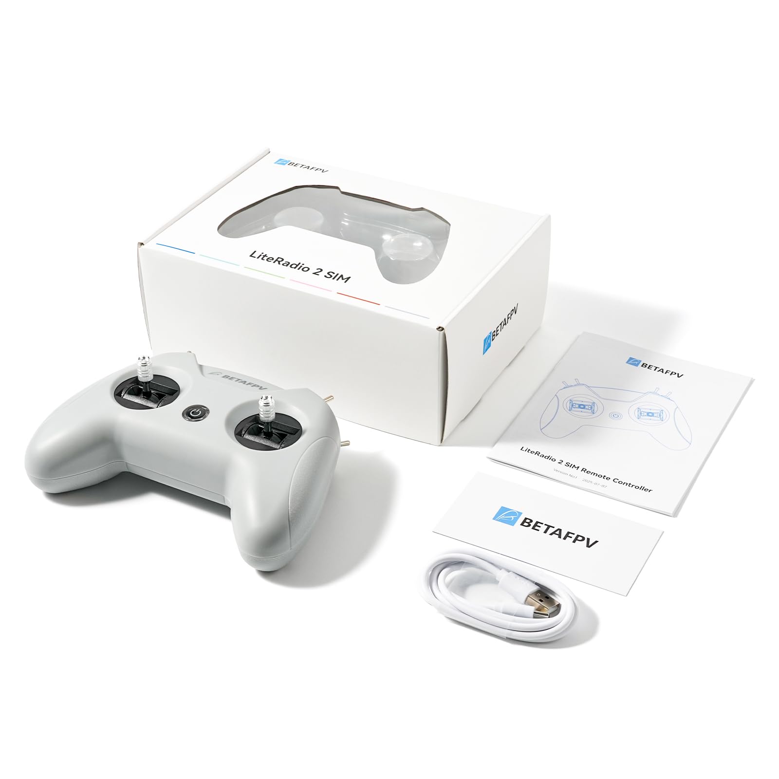 BETAFPV LiteRadio 2 SIM Drone Flight Simulator Controller - Mode 2/Gray | Support Most Systems Platforms like DRL/Uncrashed/VelociDrone/Phoenix RC/TryP/Aerofly RC 8 for FPV Beginner Pilots Training