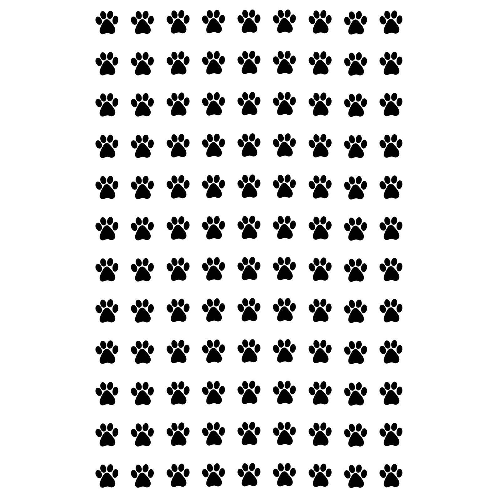 Tiny Paw Prints 108 pcs 0.25 Inch Black Fused Glass