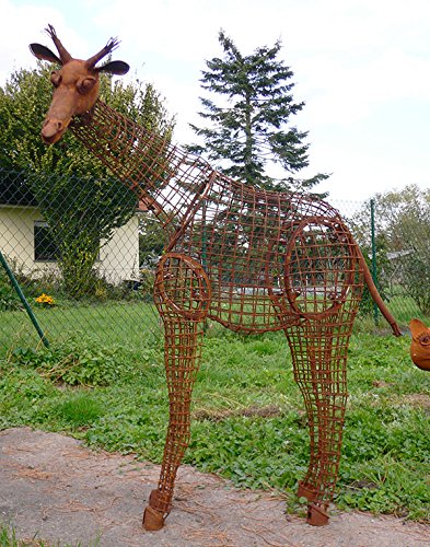 2er Set Gartenfiguren Hirsch & Reh Aus Metall – Edelrost-Optik, Hirsch 100x75 Cm, Reh 50x63 Cm, Wetterfest