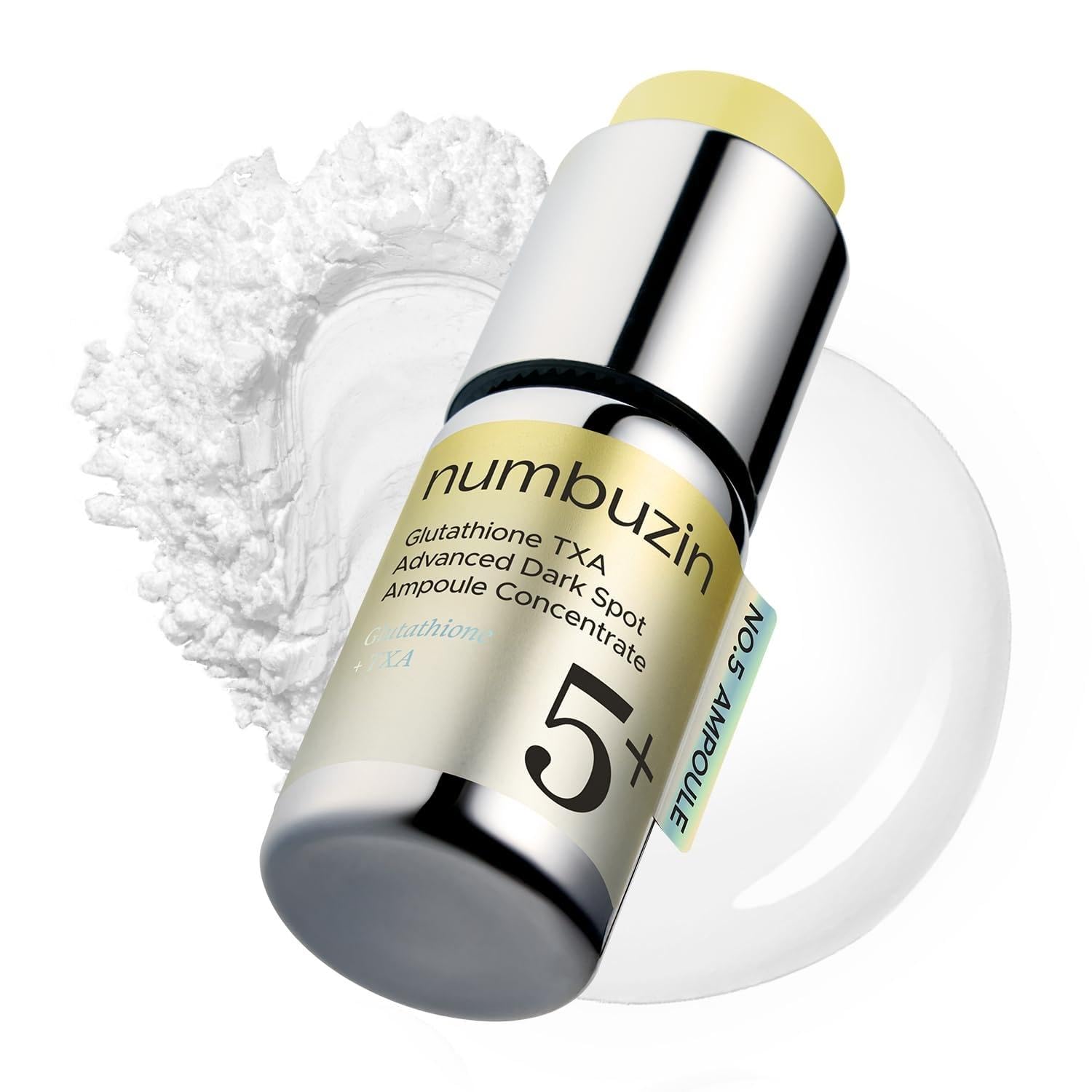 numbuzin No.5 Glutathione TXA Dark Spot Ampoule, Targeted Tone Care Concentrate for Dark Spots & Uneven Skin, Tranexamic Acid, Niacinamide, Vitamin Tree Water, Korean Skincare, 10.7g