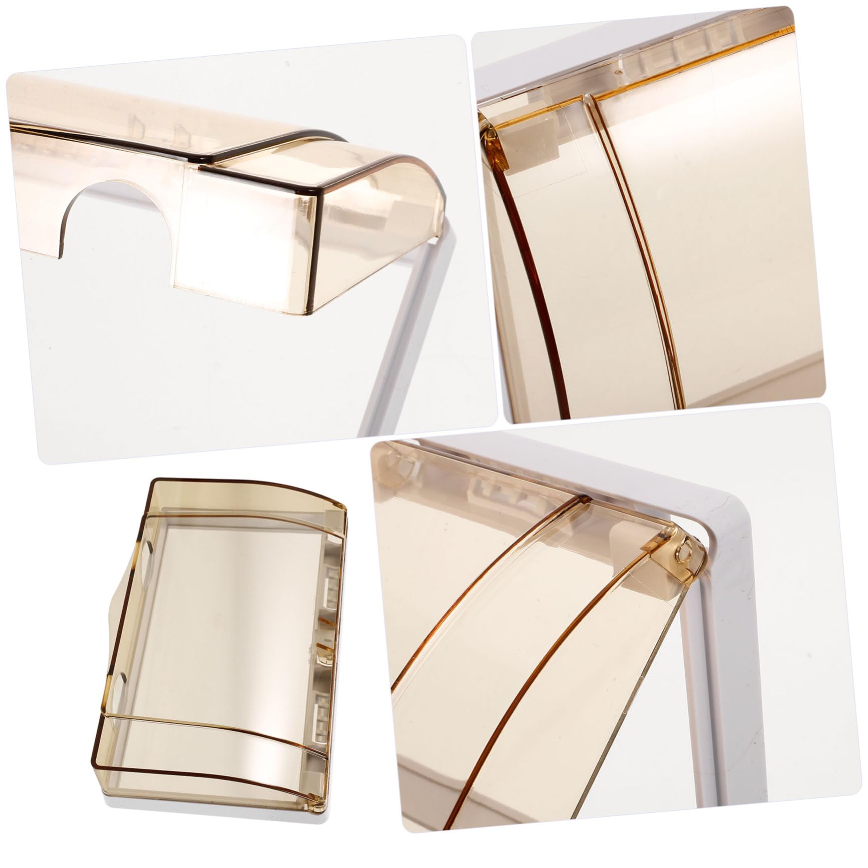 IWOWHERO Anti-shock Protective Cover Transparent Switch Button Covers Fires Alarms Cover Toilet Push Button Lid Electric Covers for Outlets Light Switch Guard Plug Protector Golden Plastic