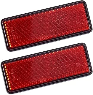 リフレクター 反射板 バイク リアサドルバッグ反射カバー LED (赤色) 2個 イテープタイプ フロントロアフォークリフレクターステッカー 貼り付け 車検対応 汎用 自転車 スクリューマウント反射警告リフレクター トバイリフレクター ナット 電動バイク 2個セット 9*3.5cm