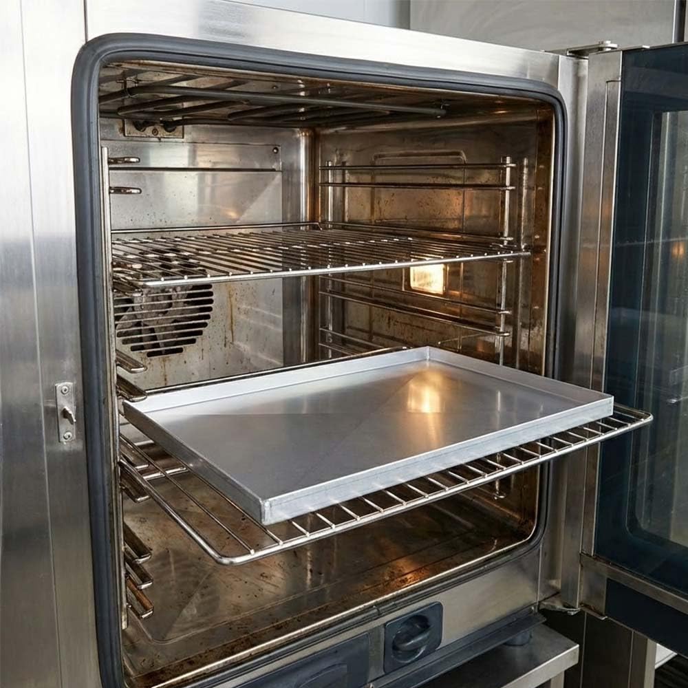 2x Teglia da Forno Rettangolare 55x38xH2 con diagonali in Alluminio Diamantata Anti-Deformazione Professionale Made in Italy Bordi Dritti Ideale per Pizza Pasticceria e Focaccia