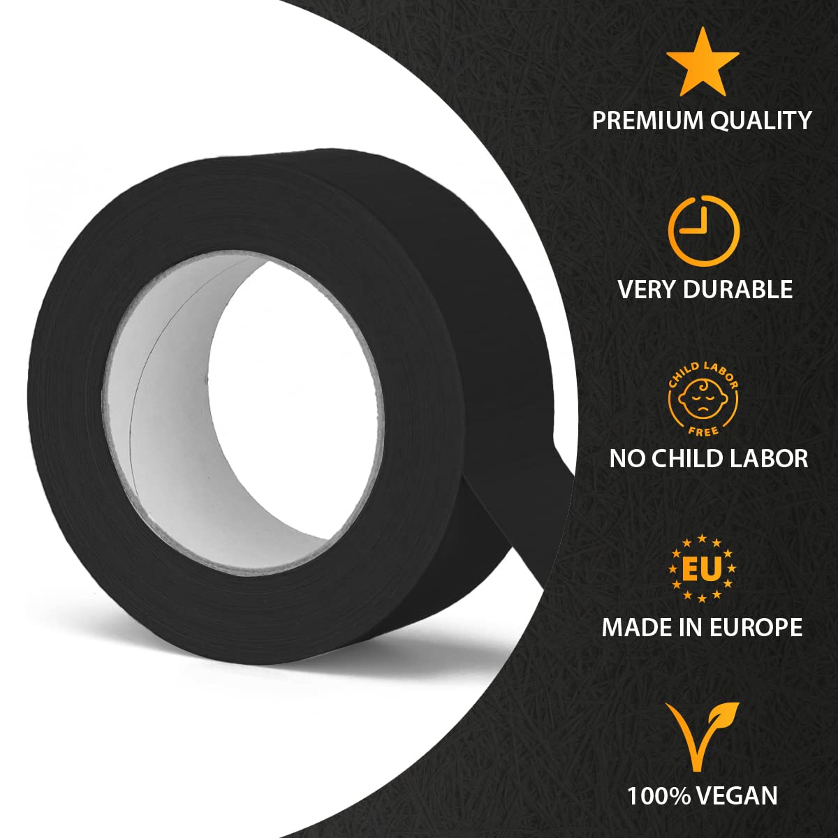 verpacking Zestaw 3 szt. | taśma z tkaniny premium czarna [50 m x 48 mm] taśma pancerna taśma naprawcza | wysoka siła klejenia | taśma Gaffa Tape | z klejem z naturalnego kauczuku