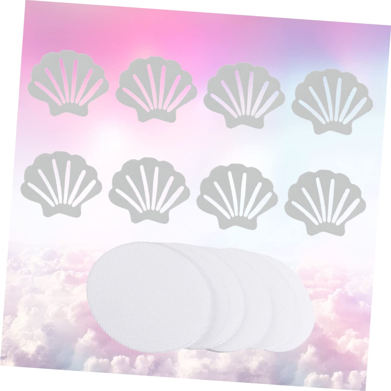TOPBATHY 3 Series Pegatinas Antideslizantes para Forma De Concha Adhesivos De Seguridad para Bañera para Cocina Y Resbaladizos Instalación 22 Piezas X 3