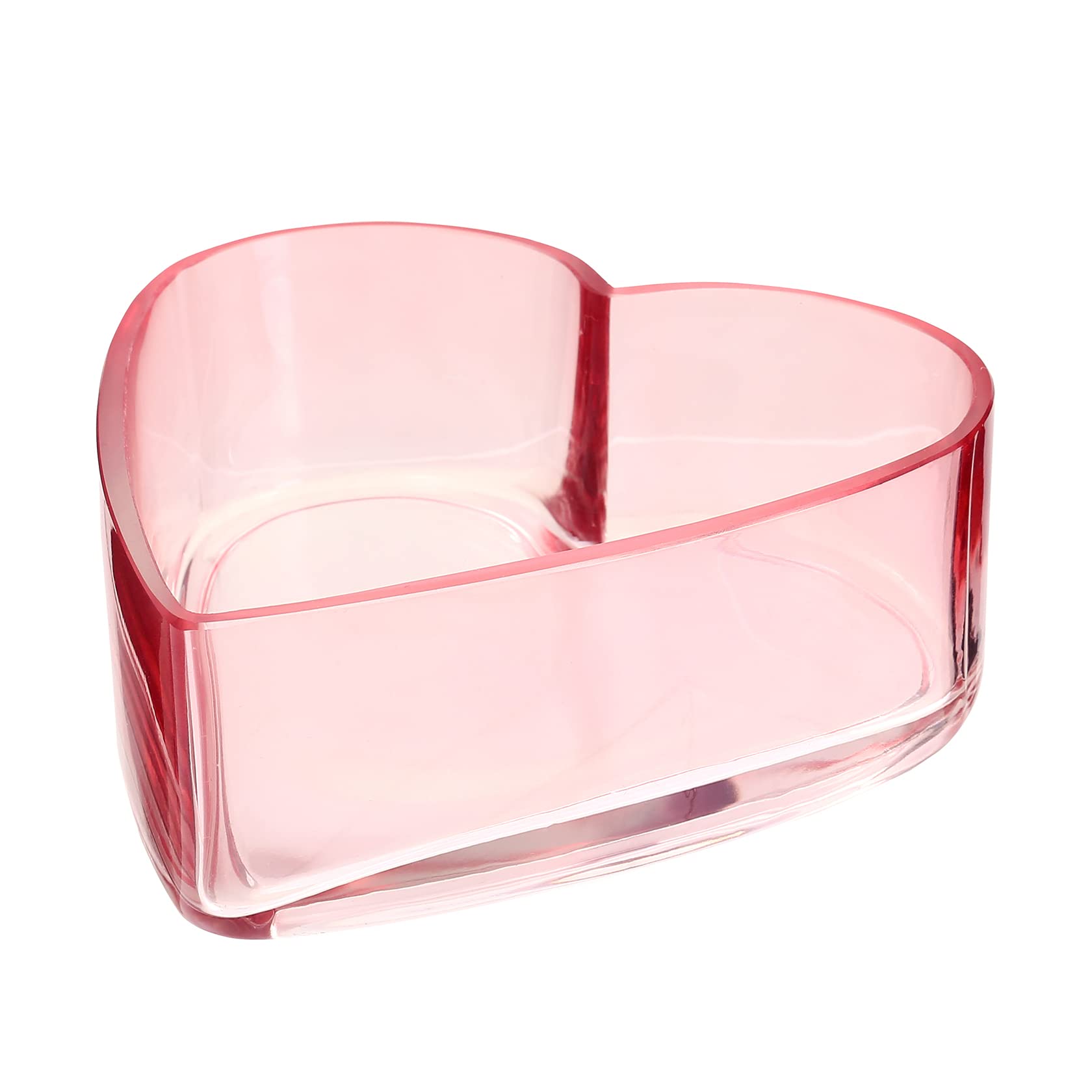Diamond Star Candy Dish Glass Storage Tray Decorative Heart Shaped Tray Jewelry Dish for Home Table Entryway Party Wedding Centerpieces (Pink)