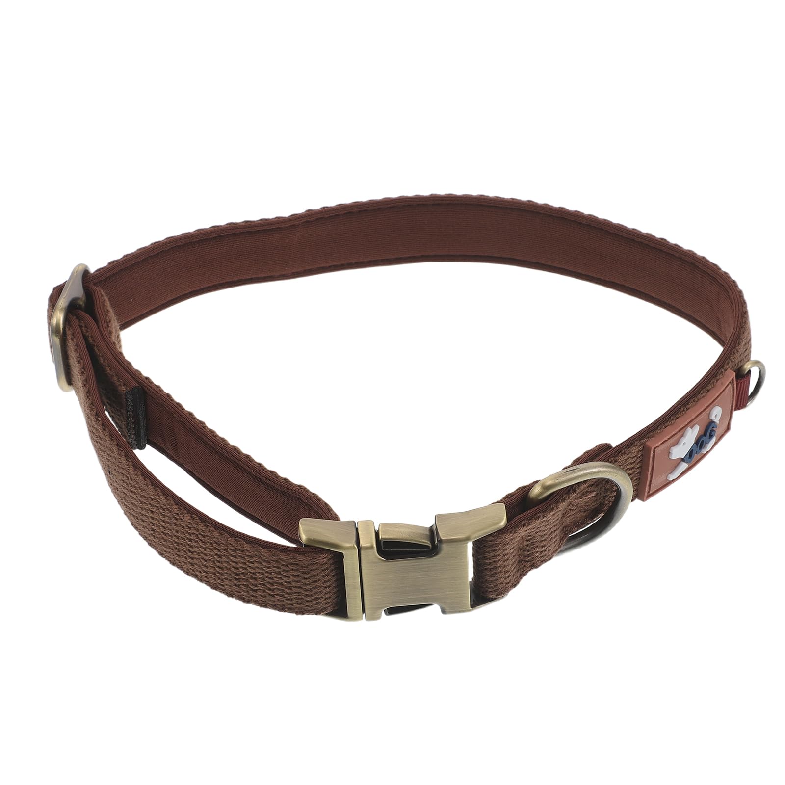 Collier pour chien moyen en néoprène souple marron TOYANDONA réglable taille M