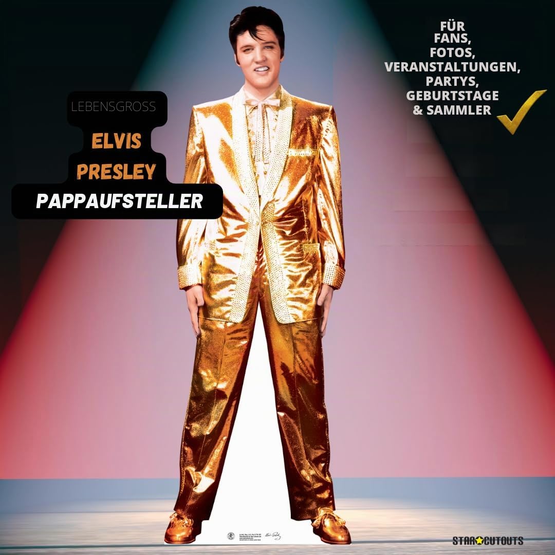 Star Cutouts Pappaufsteller von Elvis Lame Suit (Gold)