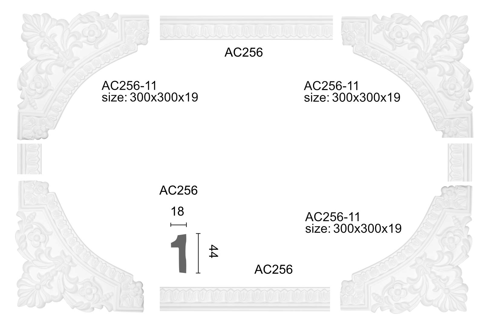 1 Segment | Segmental Arch To Skirting AC256 | Stucco | PU