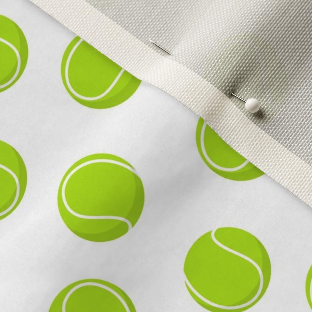 Spoonflower Fabric - Small Scale Tennis Balls Ball Sports Printed on Upholstery Velvet Fabric Fat Quarter - Upholstery Home Decor Bottomweight Apparel