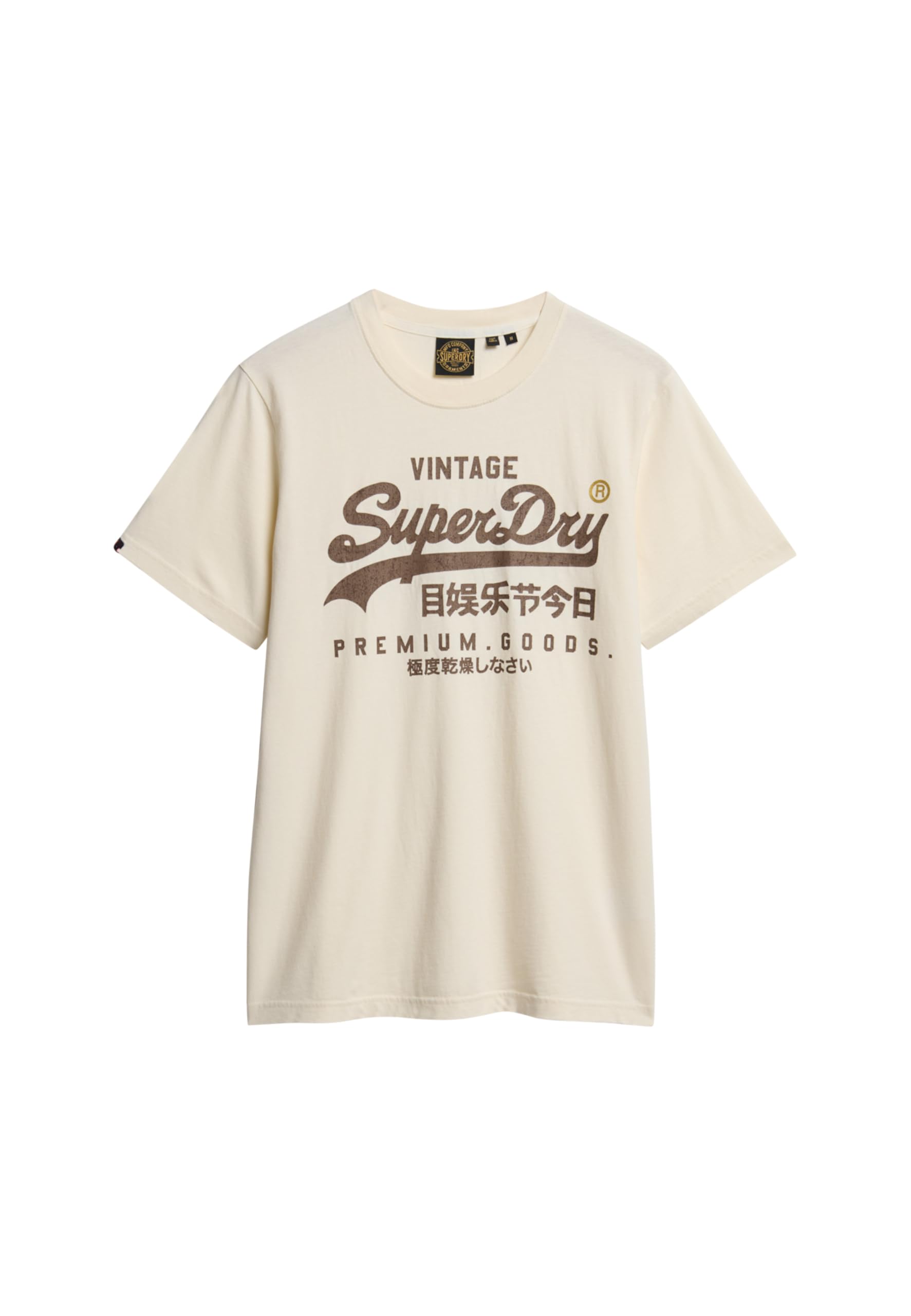 Superdry Men's Beige Vl Workwear Relaxed T-Shirt - Riff White (Uk, Alpha, M, Regular, Regular, )