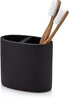 Vista 4 de Essentra Home Juego de accesorios de baño de 4 piezas negro mate. Incluye: dispensador de jabón con bomba cromada, soporte para cepillo de dientes