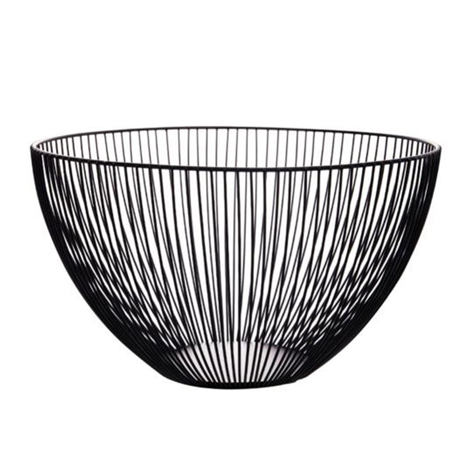 Panier à pain en fil métallique noir et plateau à fruits
