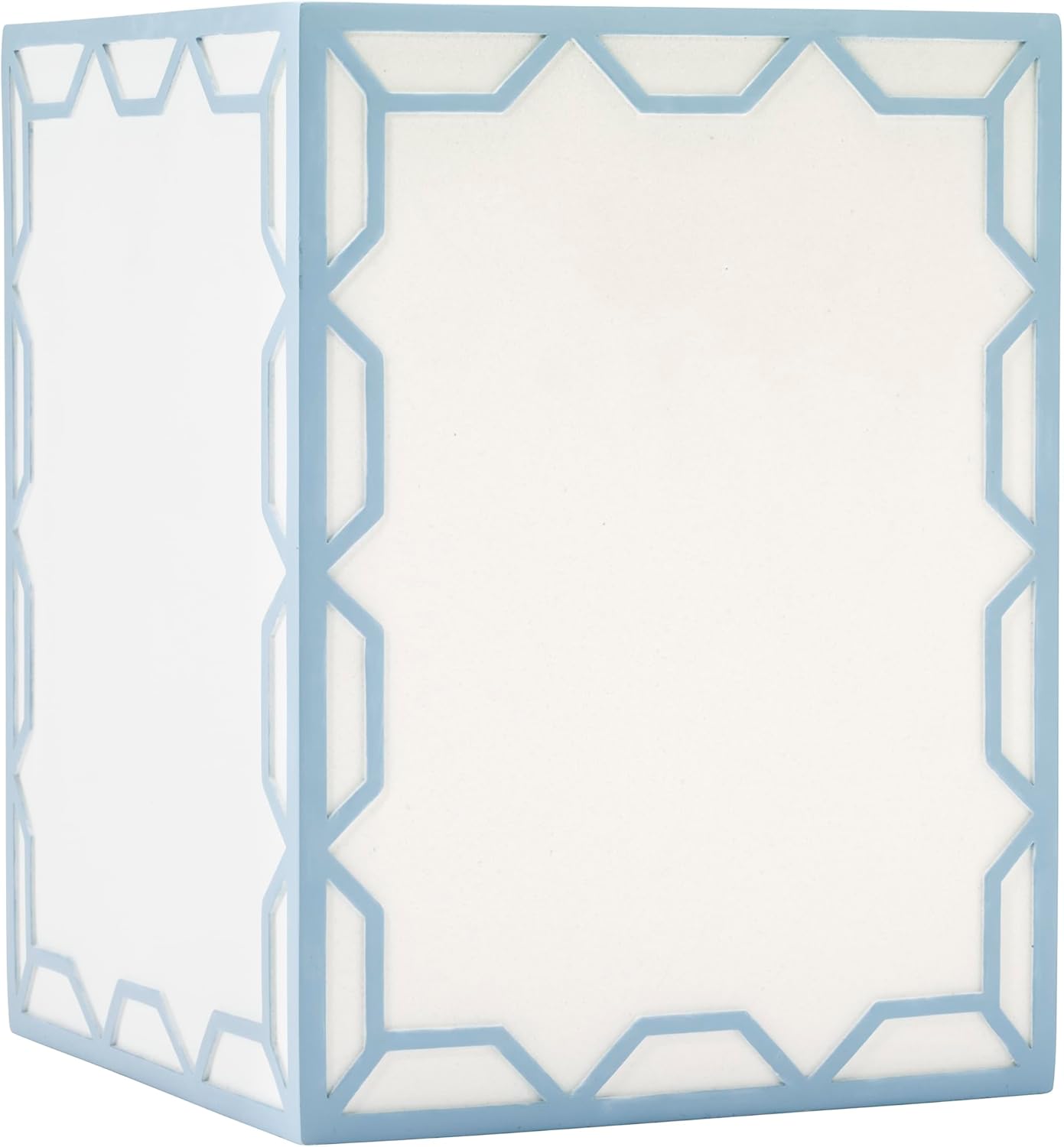 Izod – Wastebasket, Hand-Painted Sand Resin with Blue Trellis Design, Geometric Home Decor – Perfect for Bathroom, Bedroom, Kitchen or Office (Trellis)