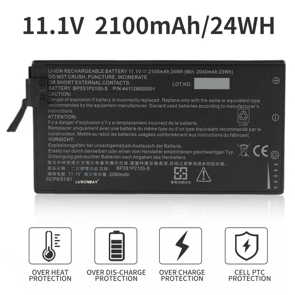 BP3S1P2100-S Batteria di ricambio per laptop per Getac V110 tablet BP3S1P2100 441129000001 3ICP6/51/61 (11,1V 2100mAh 24Wh)