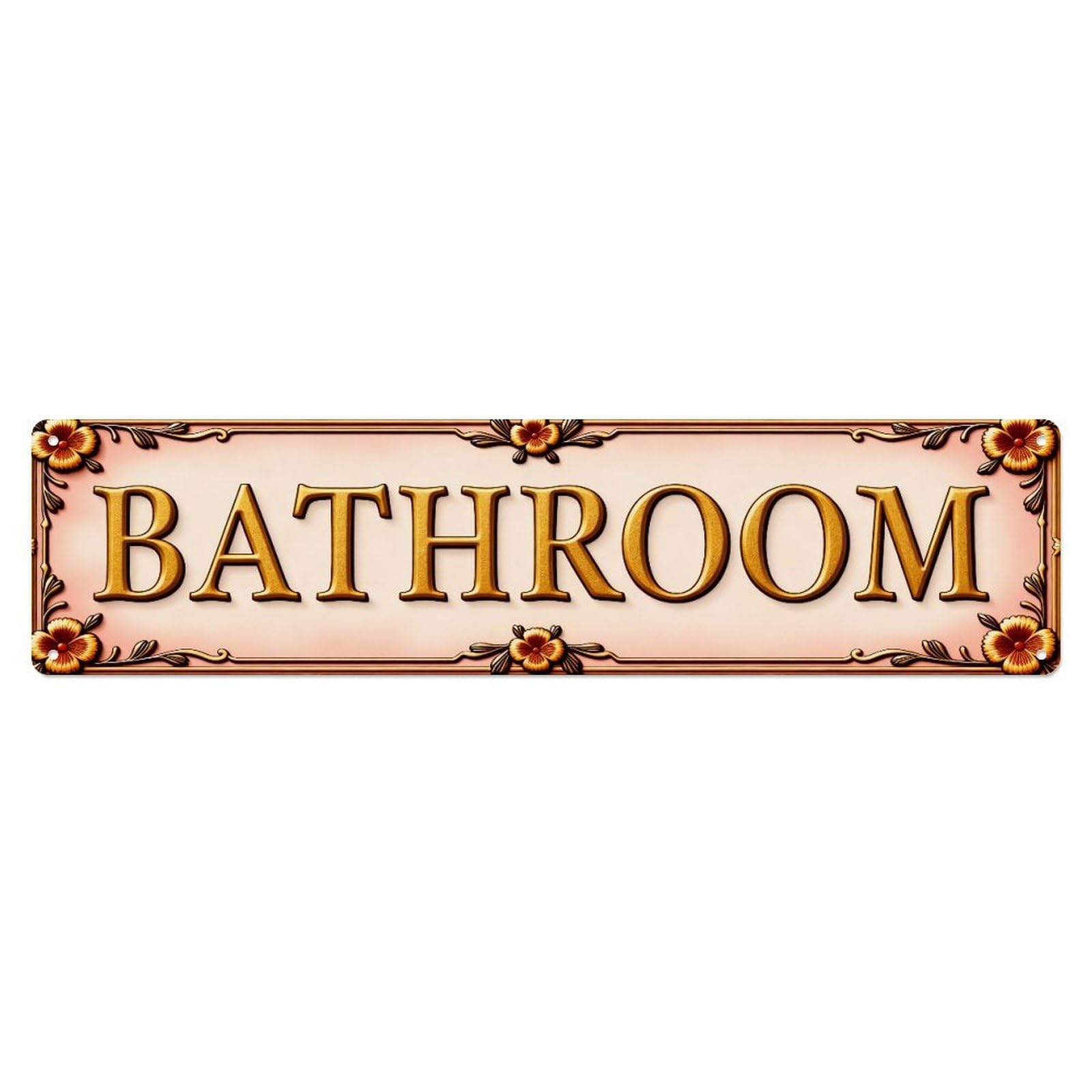 Floral Border Ornate Sign Text Metal Tin Sign Plaque