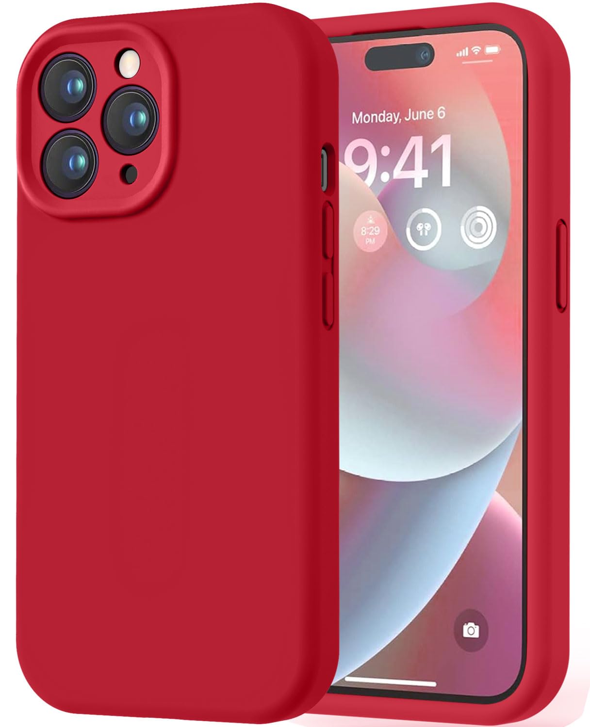 LOVE 3000 Designed for iPhone 14 Pro Max Case, Premium Silicone with [Soft Anti-Scratch Microfiber Lining] Shockproof Protective Phone Case for Men