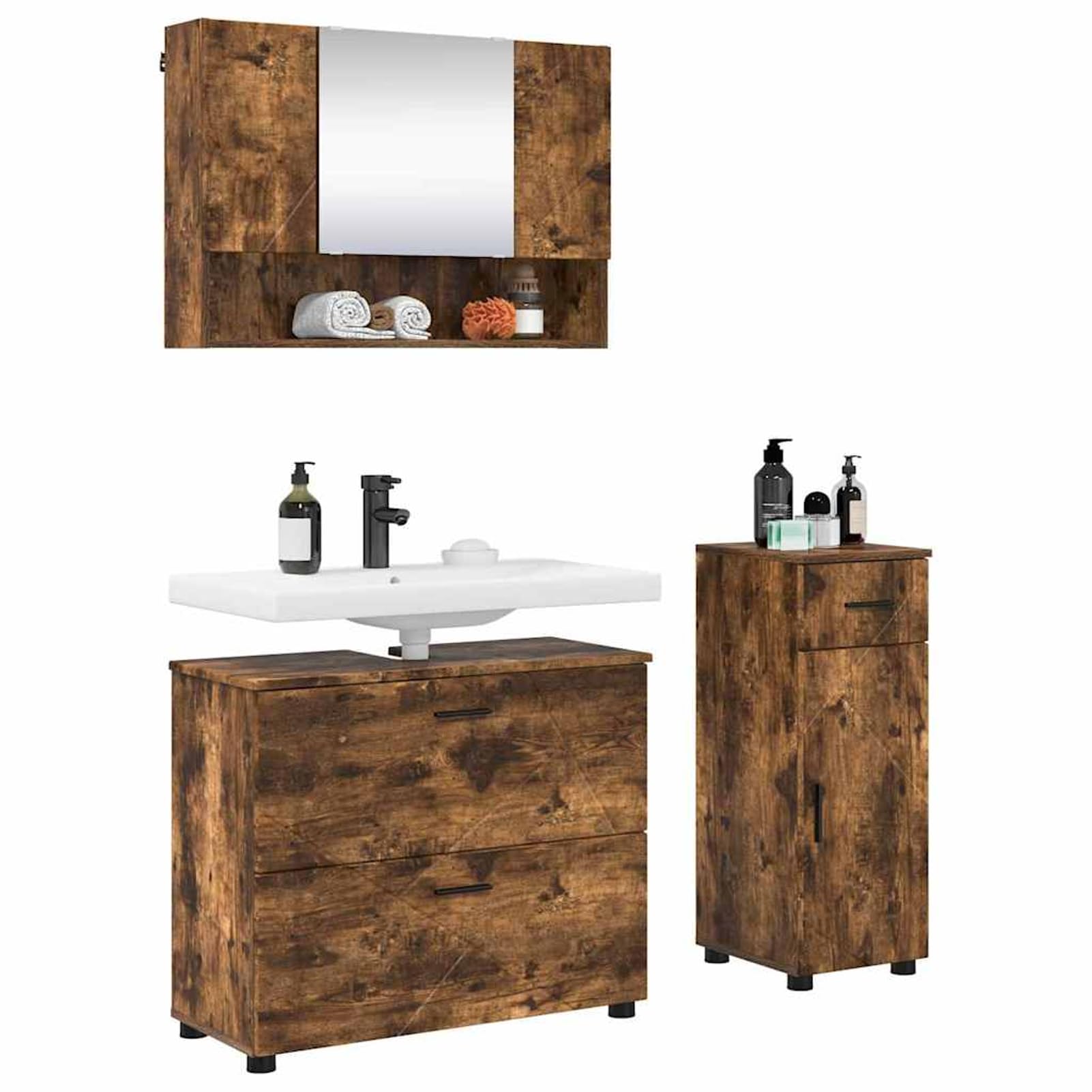 Terrario per Rettili e Roditori 80x50x100 cm in OSB e Vetro con Porte Scorrevoli, Base e Termometro - Design Rustico e Naturale per Interni