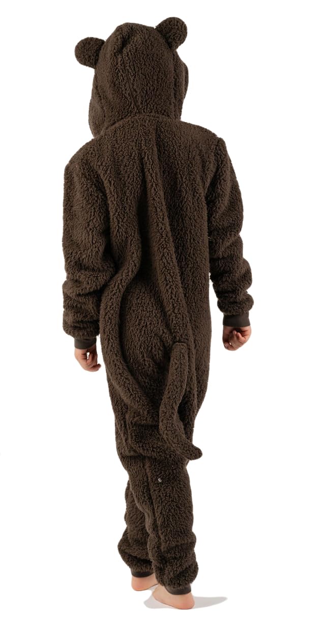 Costume intero da scimmia marrone per bambini, per la Giornata Mondiale del Libro, per ragazzi e ragazze, in morbido pile con coda, taglie da 2 a 13 anni