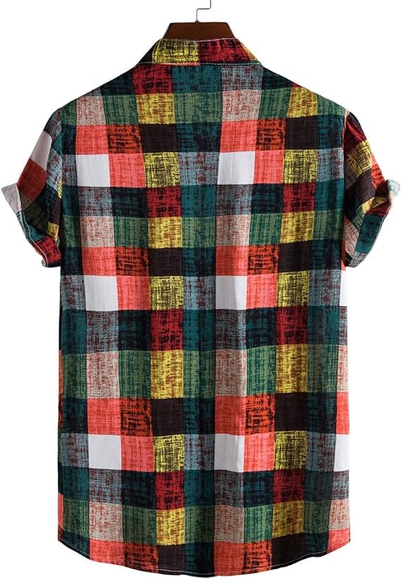 Image of LookMark Men's Cotton Blend Casual Printed Regular Fit Shirt