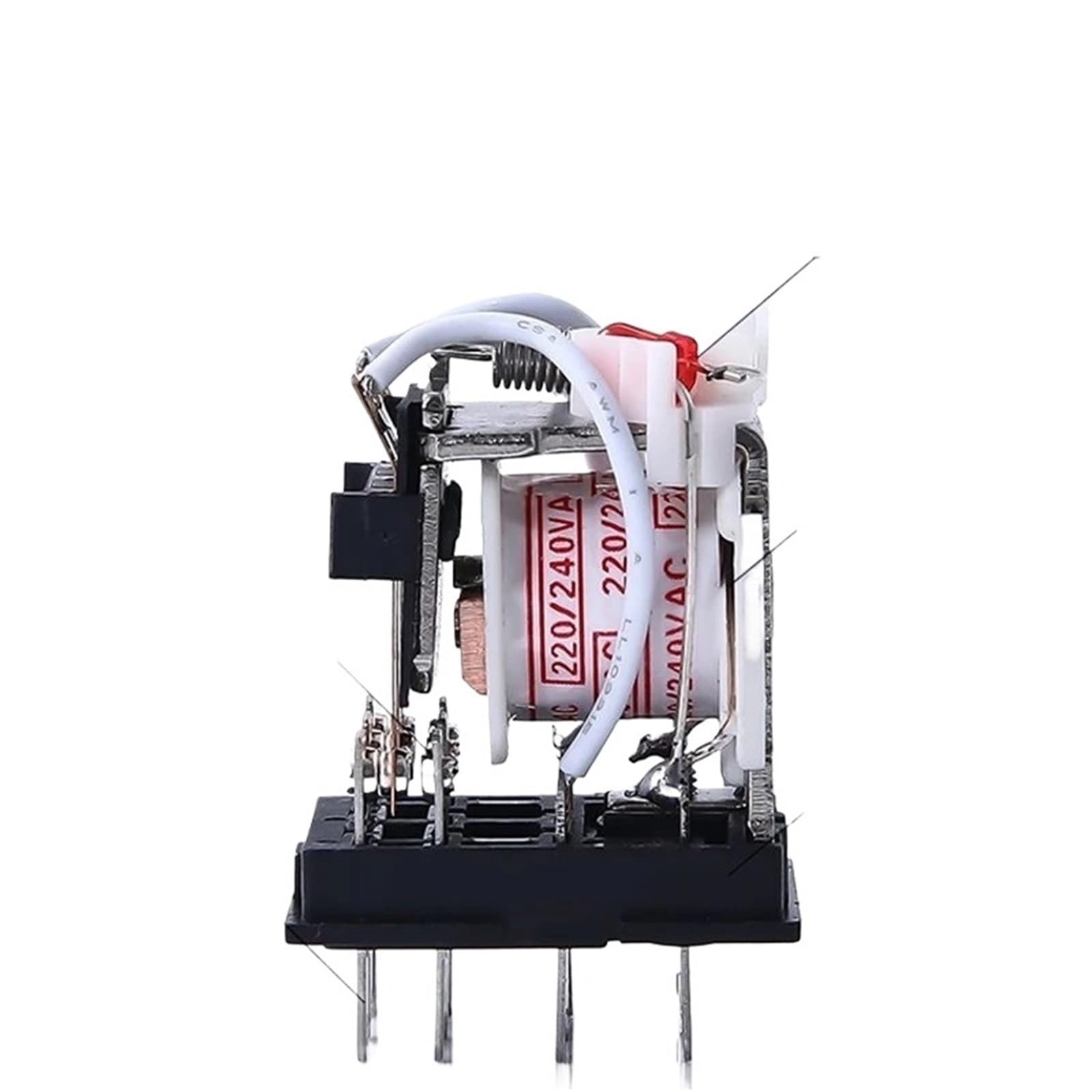Relé HH54P bobina General Micro Mini interruptor de relé electromagnético con base de enchufe LED AC 110V 220V DC12V 24V 36V(AC (5Pcs),12V With Base)