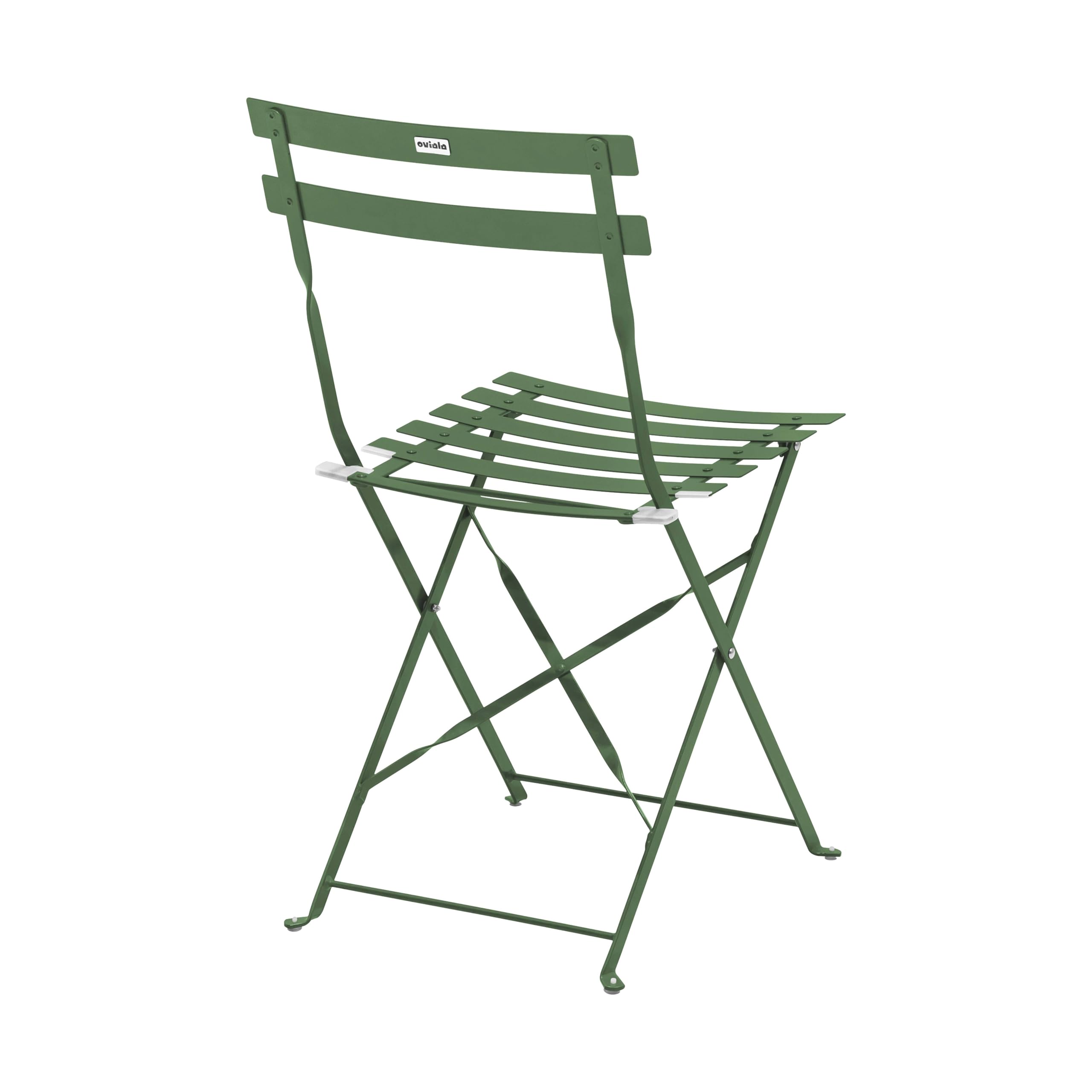 Oviala Lot de 2 chaises Pliantes en Acier Vert Cactus