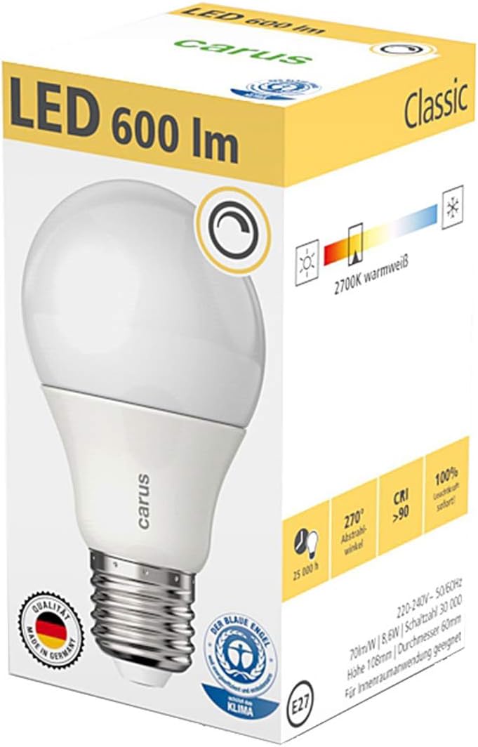 Blue Angel 600 Lumens LED Torch E27 [Energy Class A+]